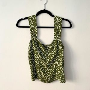 Reformation Green Polka Dot Tank Top